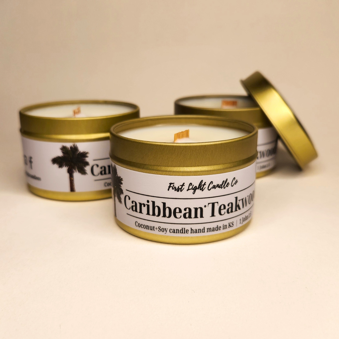 Caribbean Teakwood- 4 ounce Coconut Soy Candle