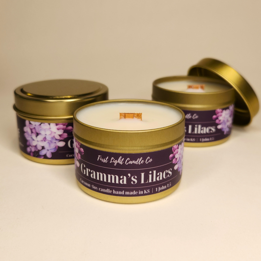 Gramma's Lilacs- 4 ounce Coconut Soy Candle