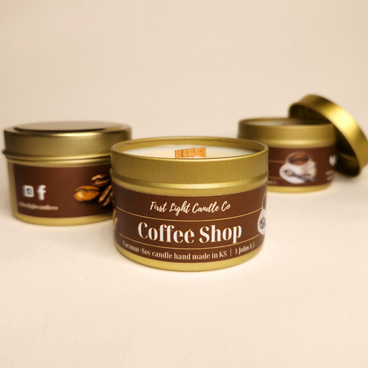 Coffee Shop- 4 ounce Coconut Soy Candle