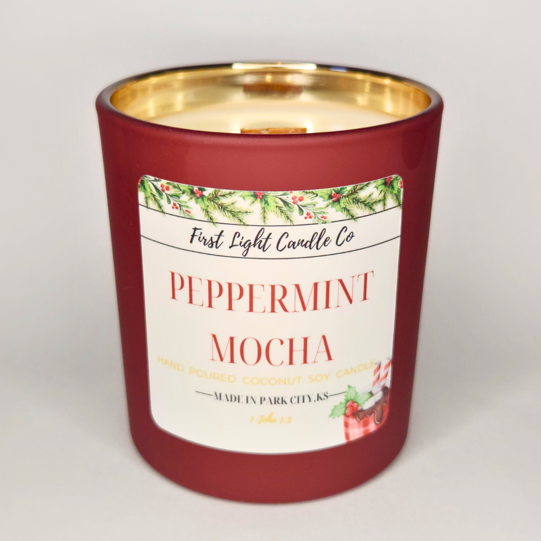 Peppermint Mocha - 8 ounce Coconut Soy Candle