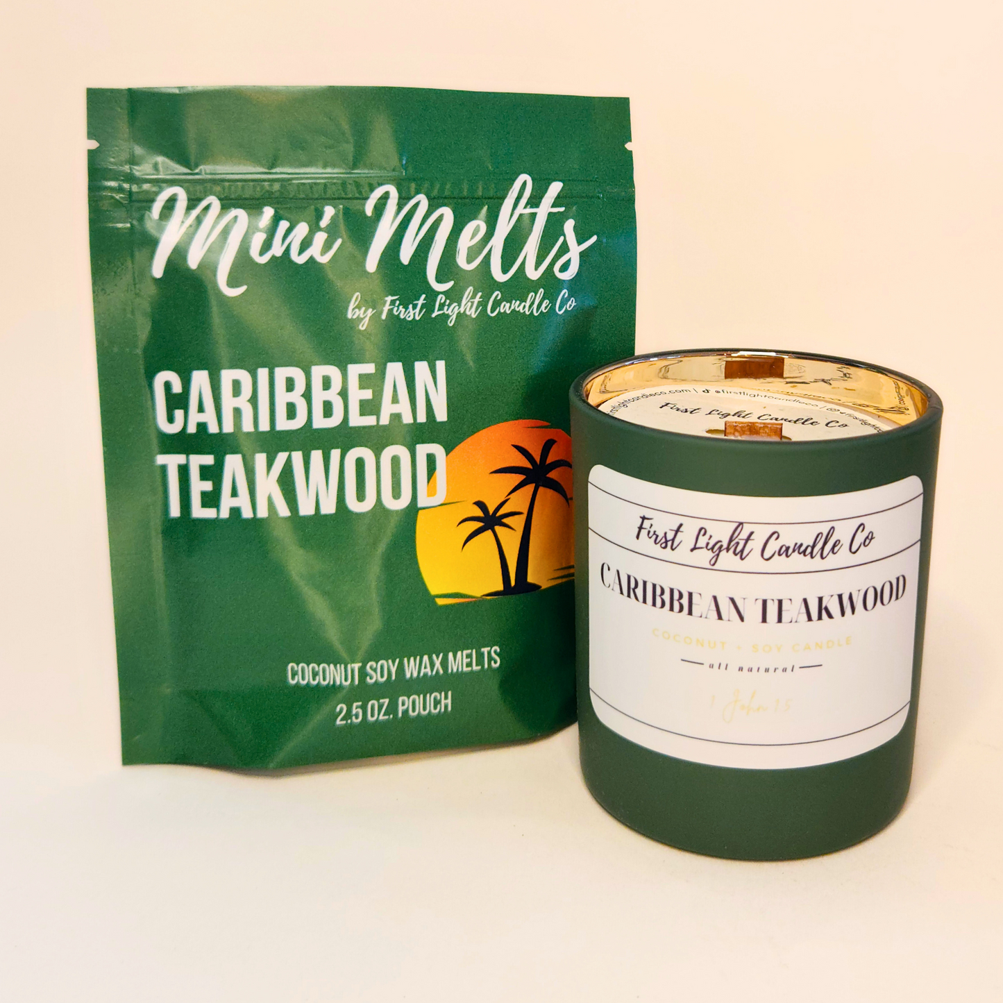 Mini Melts- Caribbean Teakwood 2.5 oz Coconut Soy